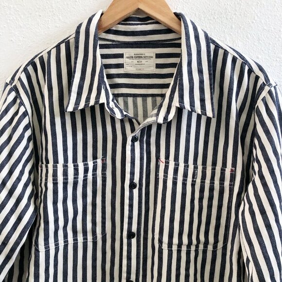 OKONKWO Long Sleeve Striped Button Down Shirt Size 2XL - Picture 5 of 9